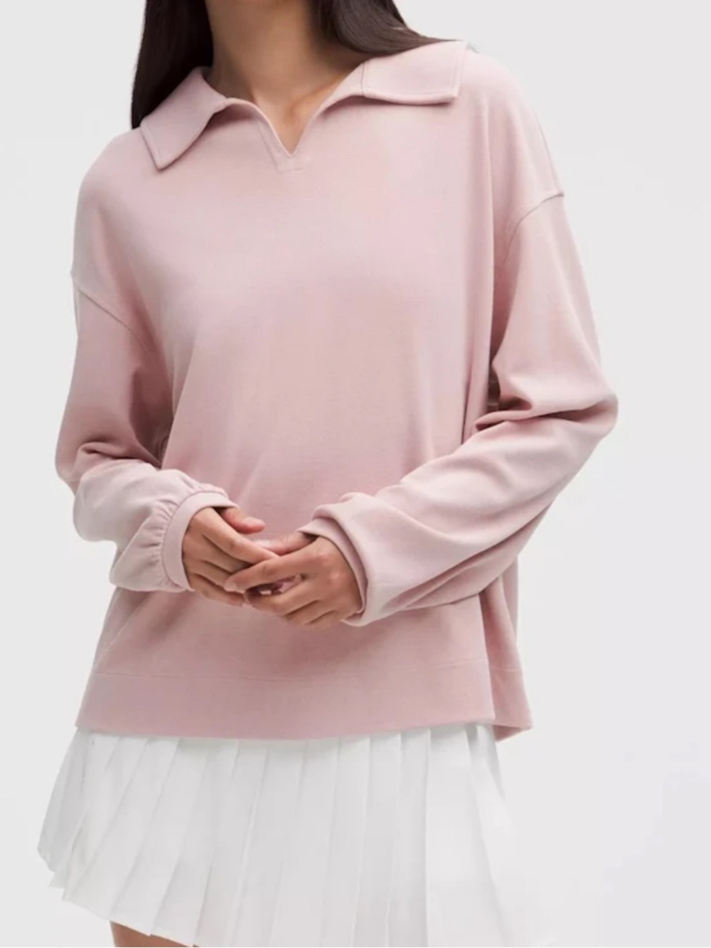 NWT Lululemon Softstreme Pique Oversized Long-Sleeve Polo Shirt Sz.Small